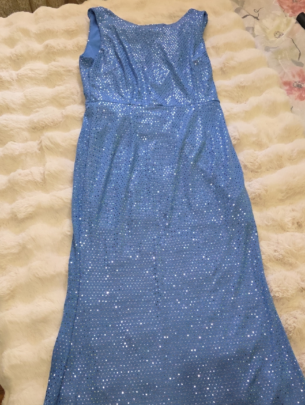 Sparkling Light Blue Sequin Evening Gown/party Or Prom Dress